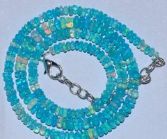 SALE Regenbogen Blau Opal Halskette Edelstein Opale Ethiopie