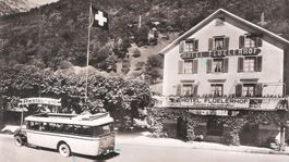 14.4.1945 Fluelen Hotel Flüelerhof/Fahne/Ort-Aushilfsstempel