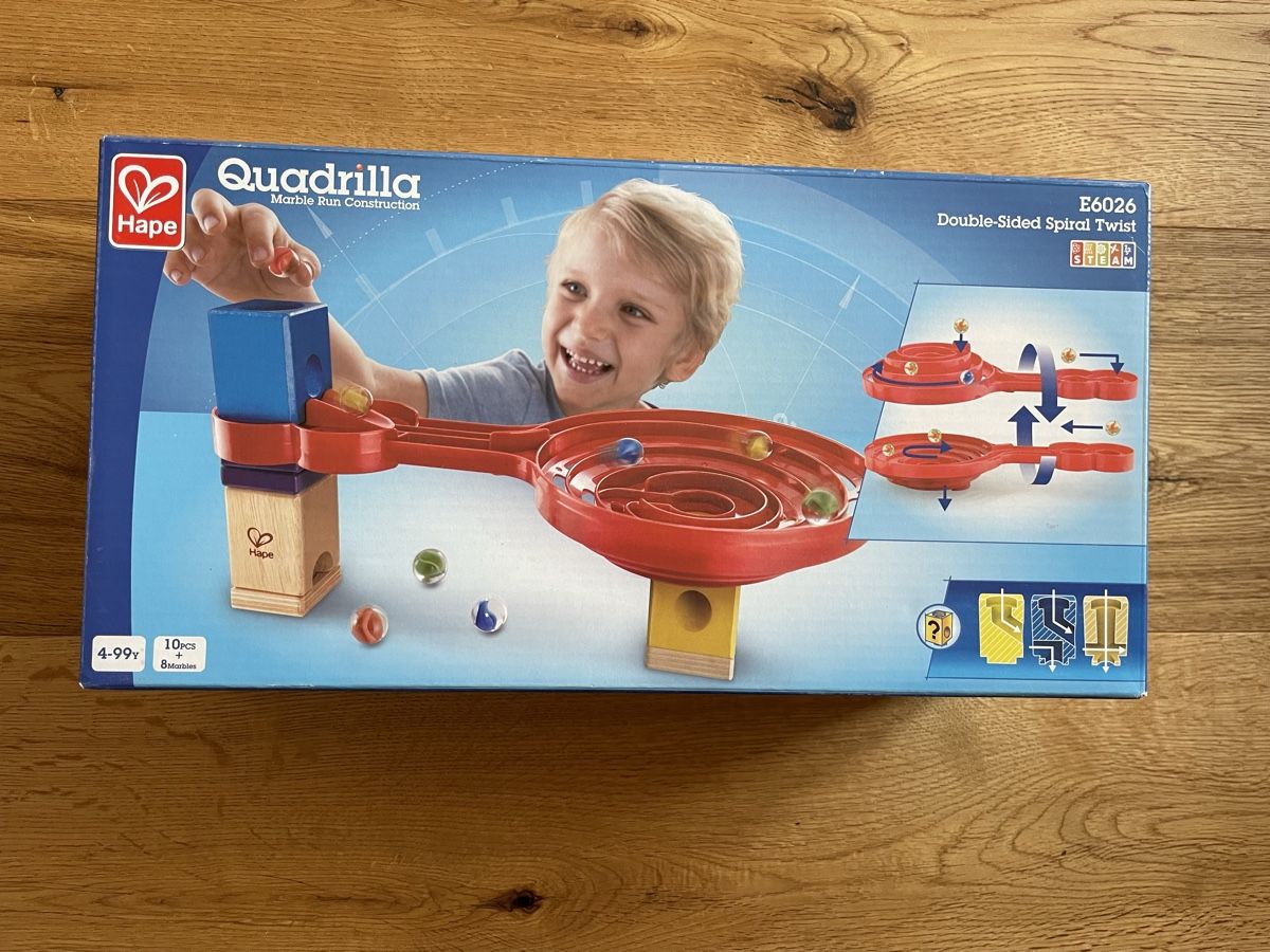 Quadrilla Giocattoli: *neu* Quadrilla Kugelbahn Doppelspirale – Nuovo e nell'imballaggio originale da Hörhausen venduto da steinsus