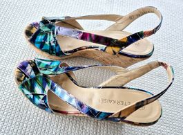 PETER KAISER PLATEAU SANDALE PUMPS 40 ECHT LEDER SCHUHE TOP