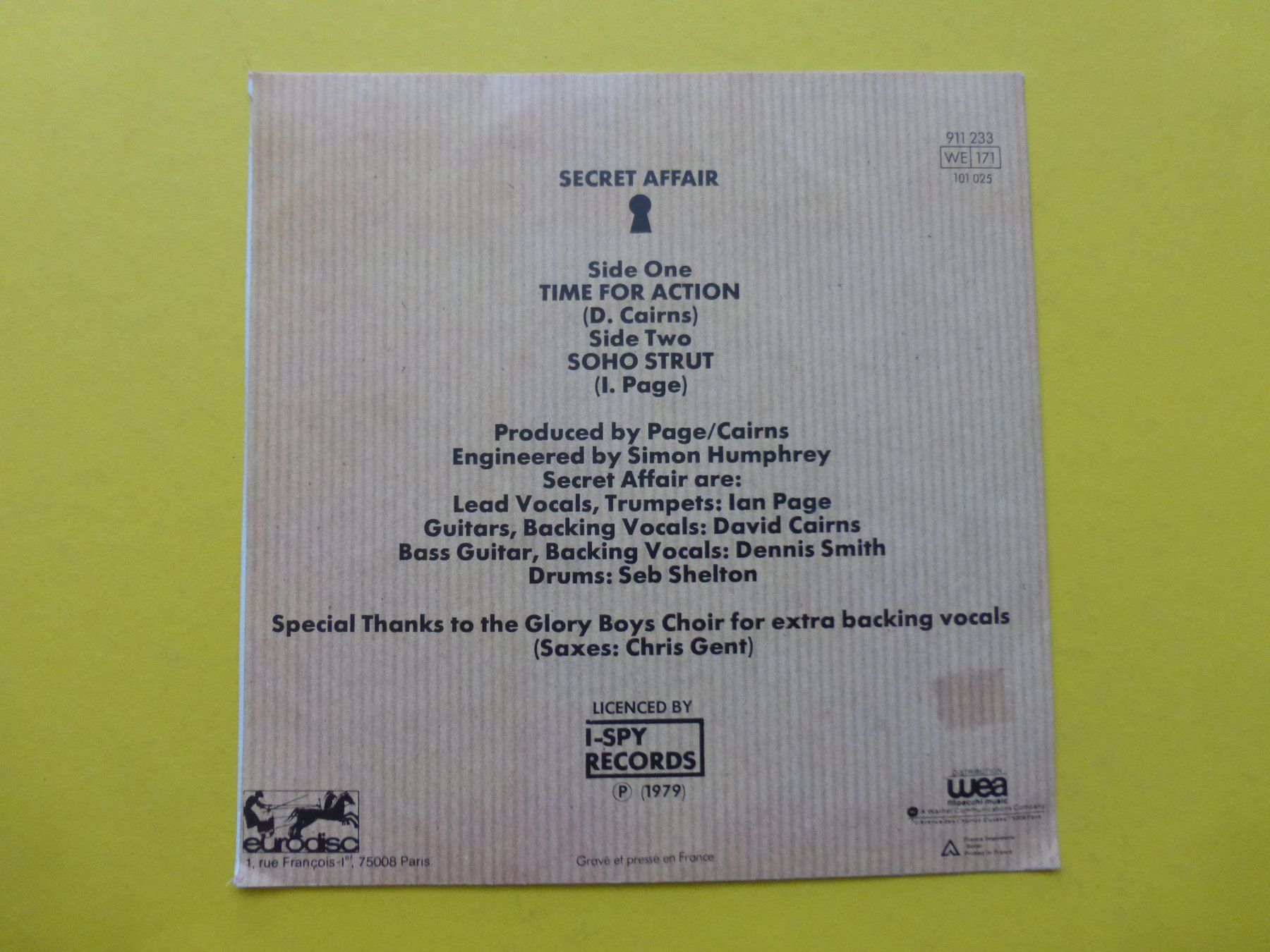 Dischi in vinile: Secret Affair – Time For Action – Usato da Zürich venduto da Swiss57 1