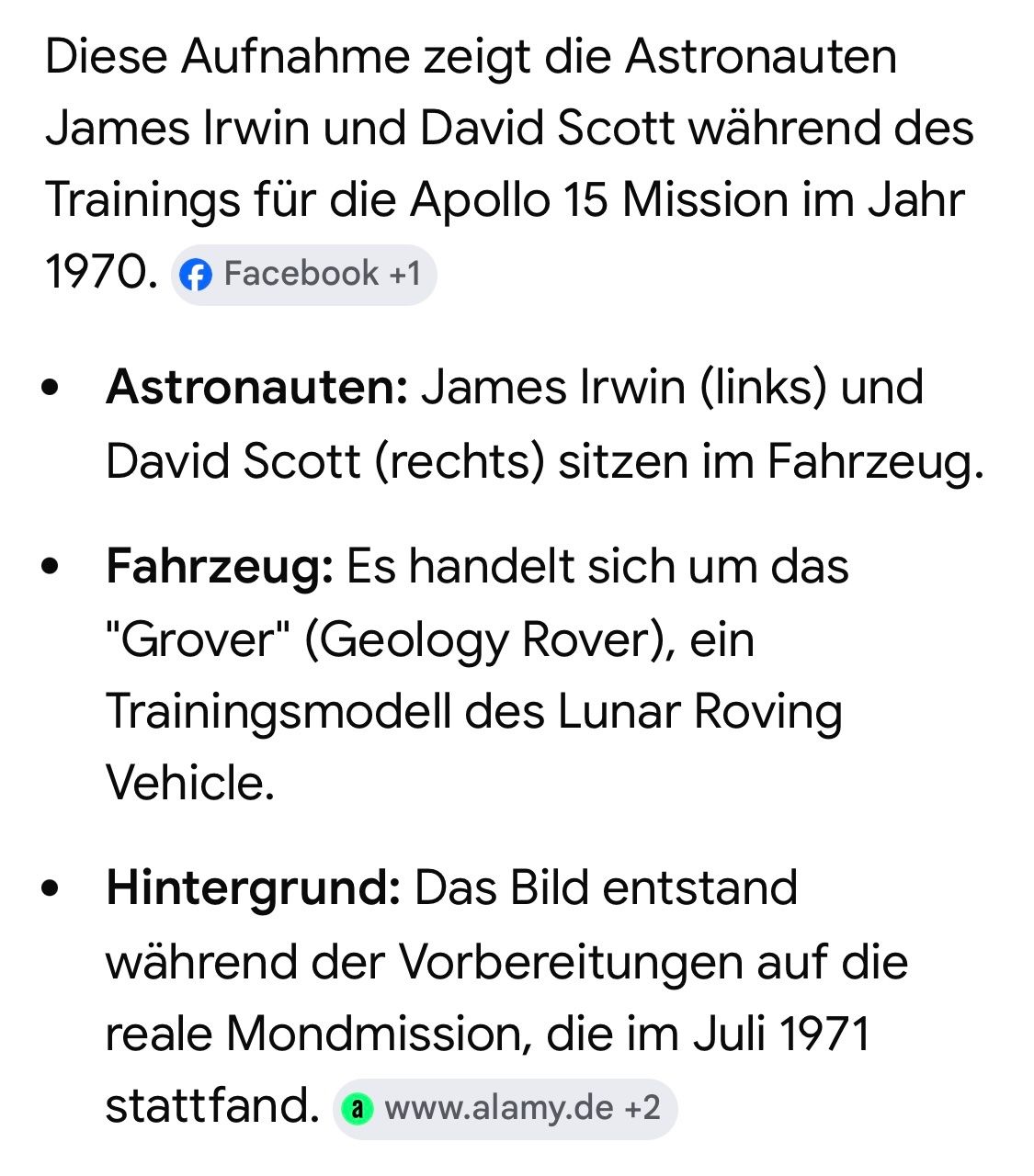 Foto & Immagini: Foto 1970 Mondauto Training Apollo 15 mit J. Irwin & D.Scott – Usato da Bern venduto da Artbrokerswitzerland 2