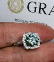 Bague argent avec diamant de moissanite de 2 ct certifié GRA