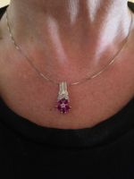 585 Karat Gold Kette + 18 Karat Anhänger Diamanten Rubine