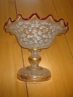 Antike Bonboniere / Glasschale mit Golddekor, 14cm hoch