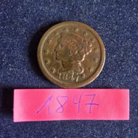 Antike USA Münze: Liberty Head Cent, Jahrgang 1847, Rar..