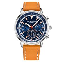 🇺🇸 ⓇHerrenuhr Stührling New York Chronograph Braunblau NEU