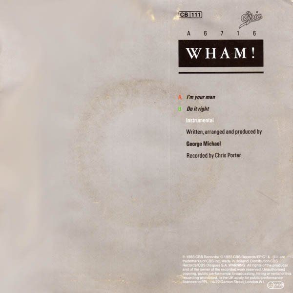 Dischi in vinile: Wham!: I'm Your Man 7" – Usato da Steinhausen venduto da Vilivinili 1
