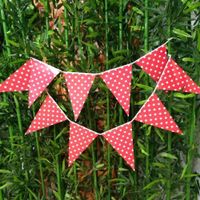 NEUE Wimpelkette rot-weiss Polka dot 250cm lang - 81424