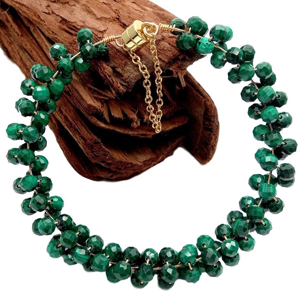 Bracciali & Braccialetti: Wunderschön Malachit Armband Perle 18.5 cm Bracelet – Nuovo (secondo la descrizione) da Prilly venduto da ilyria73