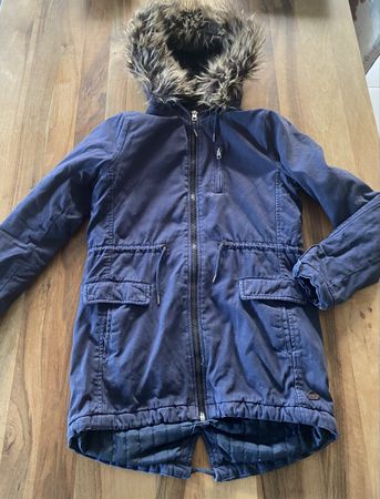 ONLY Winterjacke Mantel Grösse S Fell abnehmbar Blue Denim