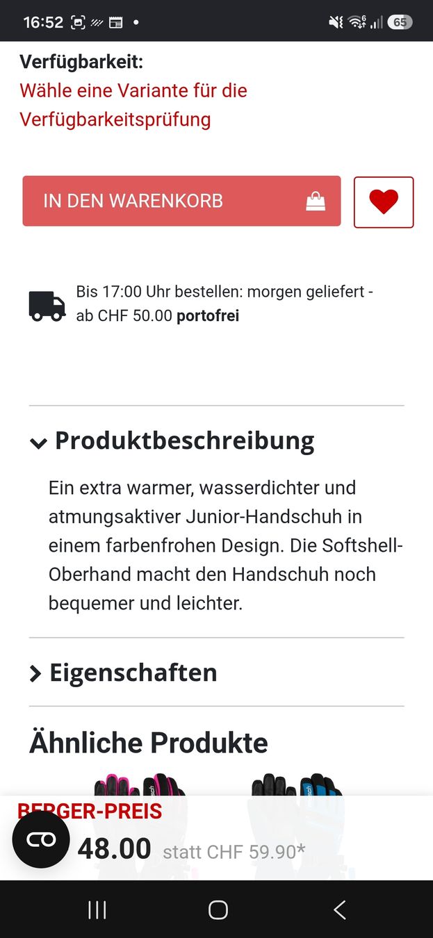 Reusch Guanti: Reusch Junior Softshell Handschuhe Grösse 3.5 – Usato da Worb venduto da Quiet21 3