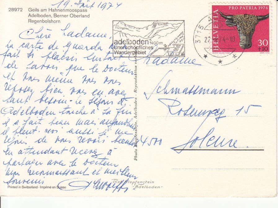 Cartoline postali: Geils 1974 – Usato da Bürglen TG venduto da StampGraf 1