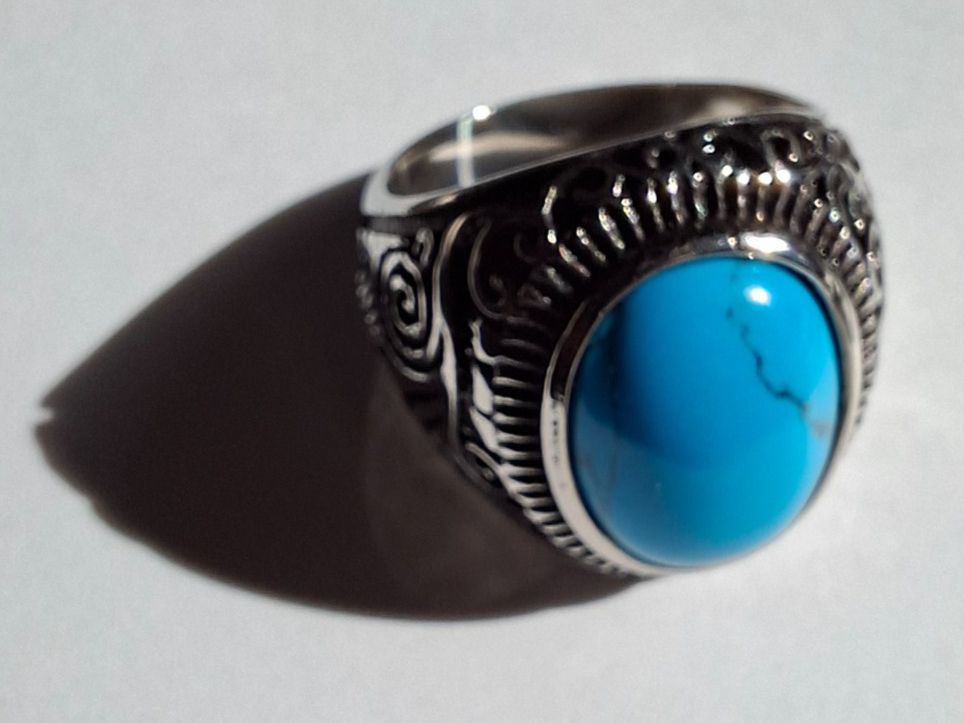 Anelli: Ring Grösse 63/ 20mm Türkis Boho-Style – Usato da Gurmels venduto da space_vinyl 1