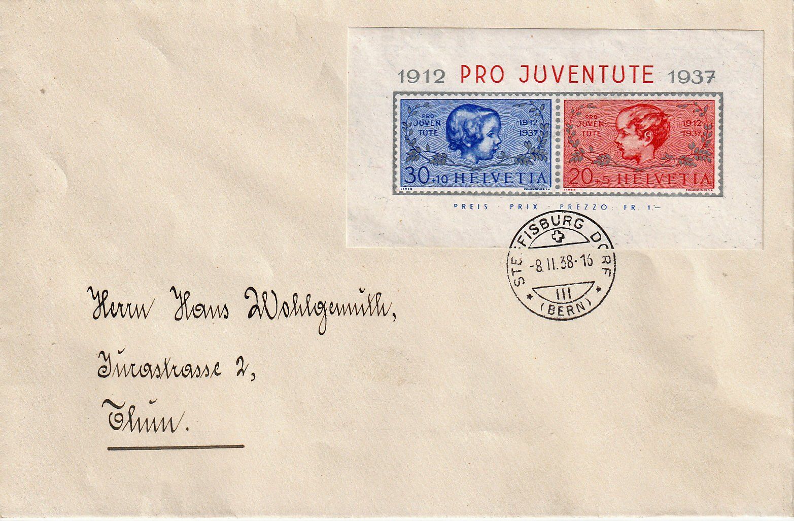 Tutti i francobolli: 1937 Pro Juventute Block auf Brief – Usato da Arlesheim venduto da gaugi43
