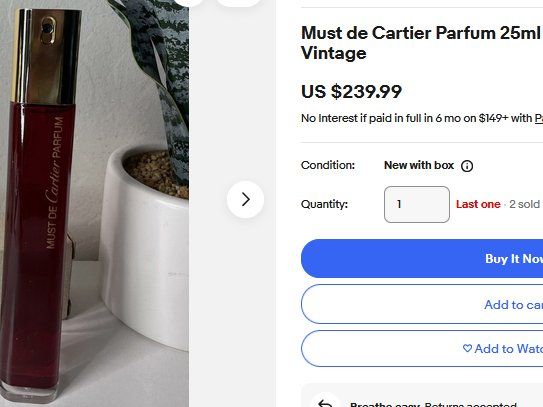 Cartier Profumi & Eau de Toilette: Must de Cartier EdP 25ml / Vintage – Nuovo (secondo la descrizione) da Collonges venduto da arashee 3
