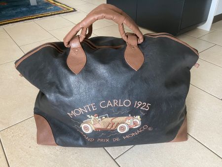 Reisetasche Leder braun/schwarz Monte Carlo Grand Prix 1925