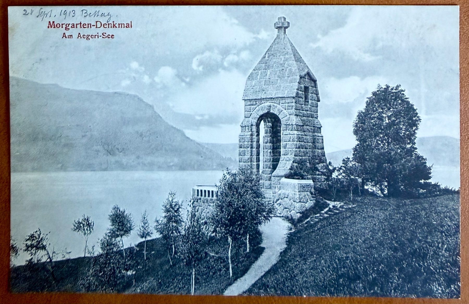 Ansichtskarten: Morgarten - Denkmal am Aegeri - See - AK – Gebraucht aus Lutry von Ediego