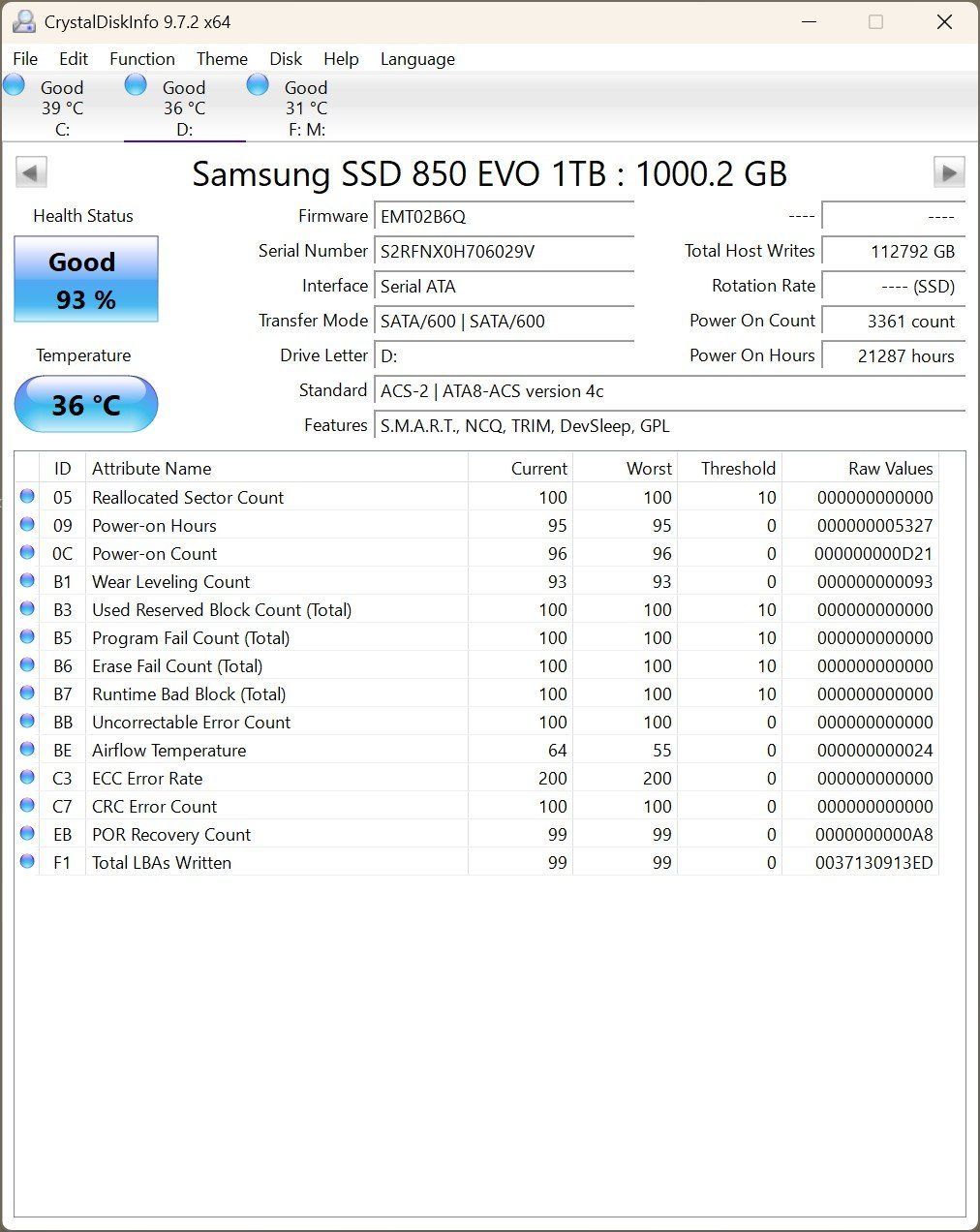 Samsung Dischi rigidi: SSD Samsung 850 EVO 1TB – Usato da Martigny venduto da Rikiki 3