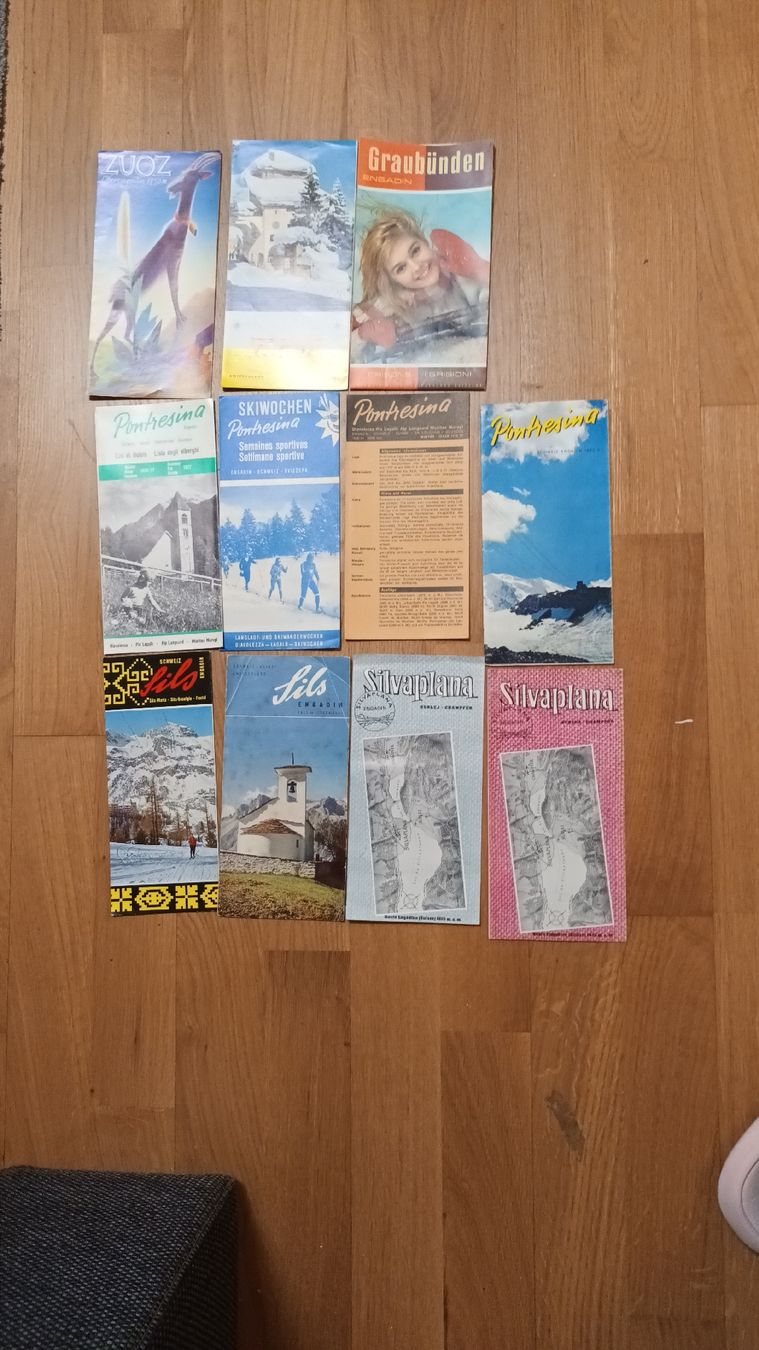Dokumente: 11 antike Prospekte vom Engadin – Gebraucht aus chur von erika025