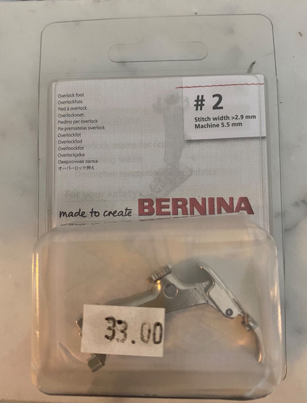 Bernina Machines à coudre: Bernina Overlockfuss #2  Neu! – Neuf avec emballage d'origine à Bürglen TG par Seepferdli