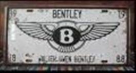 License Plate Nr-Sch. BENTLEY