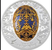 Gedenkmünze 1000 Tugrik Mongolei 2oz .999 Silber Fabergé Ei