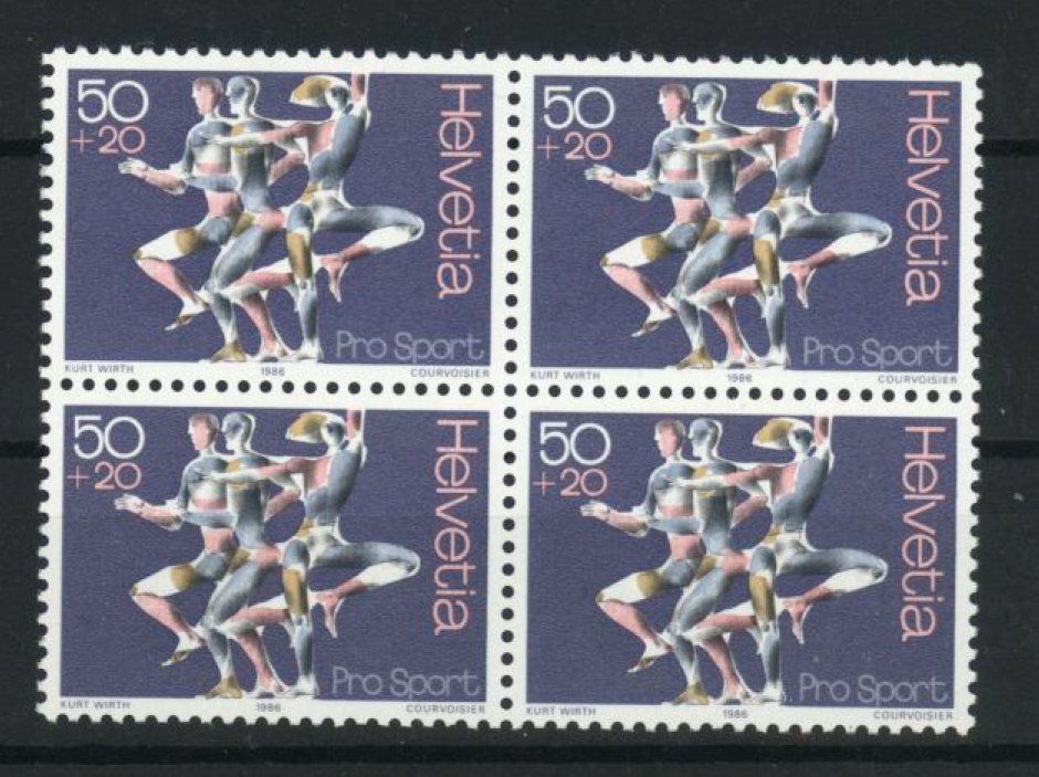 Tutti i francobolli: 1986, Pro Sport, Viererblock ** – Usato da Willisau venduto da Vollstempel