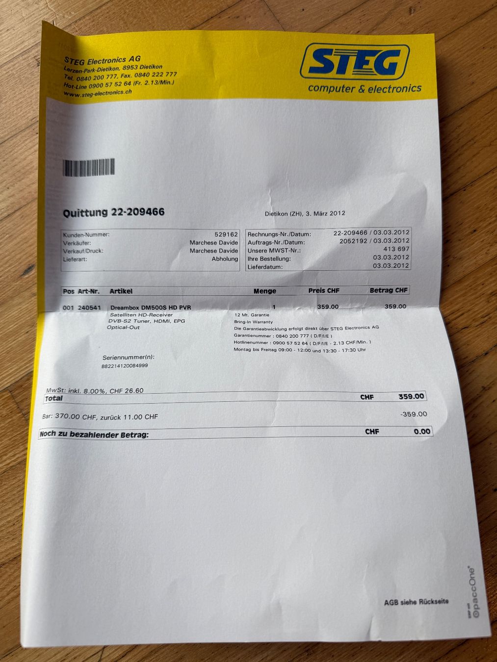 Récepteurs: Dreambox 500 HD Fullbox – D'occasion à Romanshorn par pick_up_now 2