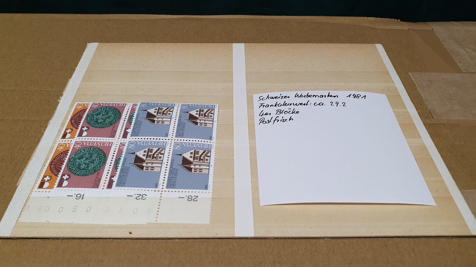 Tutti i francobolli: Schweizer Werbemarken Konvolut 1981 4er Blöcke postfrisch – Usato da Richigen venduto da Auerhahn11 3