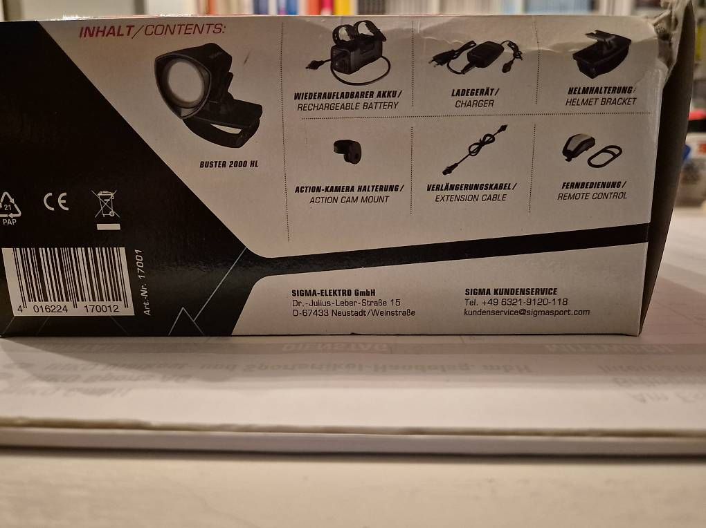 Pezzi di ricambio: Sigma Buster 2000 HL, LED Helmlampe - LED Headlight – Nuovo e nell'imballaggio originale da Bättwil venduto da Elise184 4