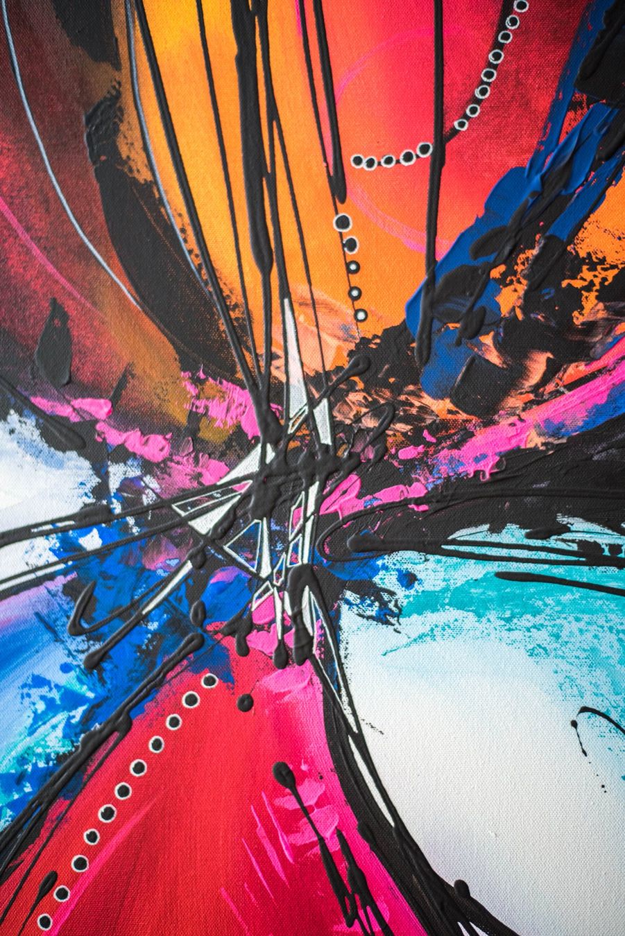 Gemälde: Acrylbild abstrakt bunt rot Unikat – Neu und originalverpackt aus Rheinau von Sussel 5
