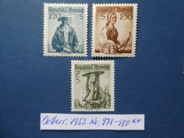 Österreich 1952 Nr. 978-980 postfrisch **