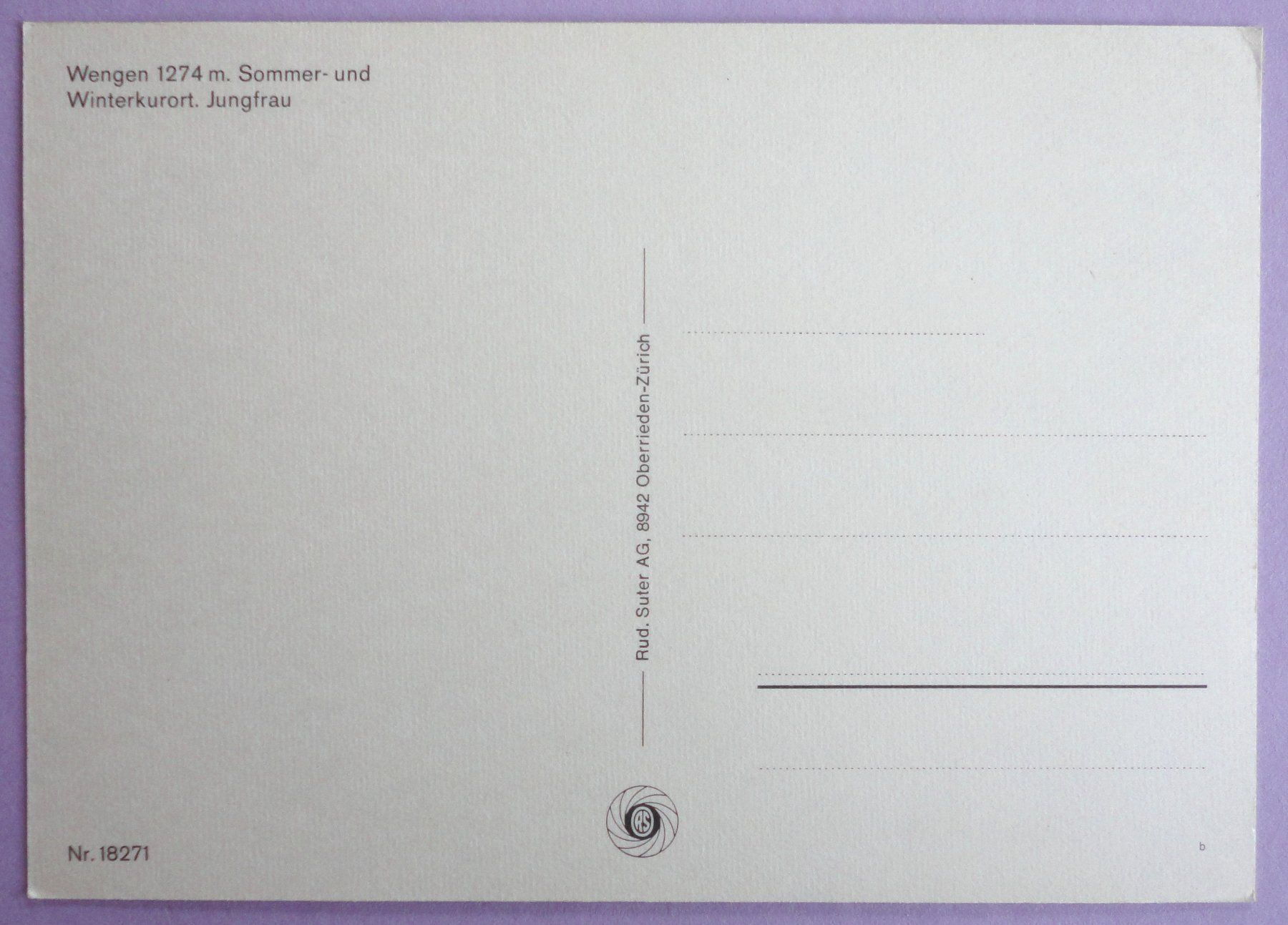 Cartes postales: Wengen 1274 m – D'occasion à Fétigny par Billy2miny 1