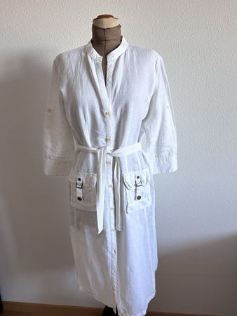Marc O'Polo Kleid, Gr. 40, weiss, Sommer-Leinenkleid.