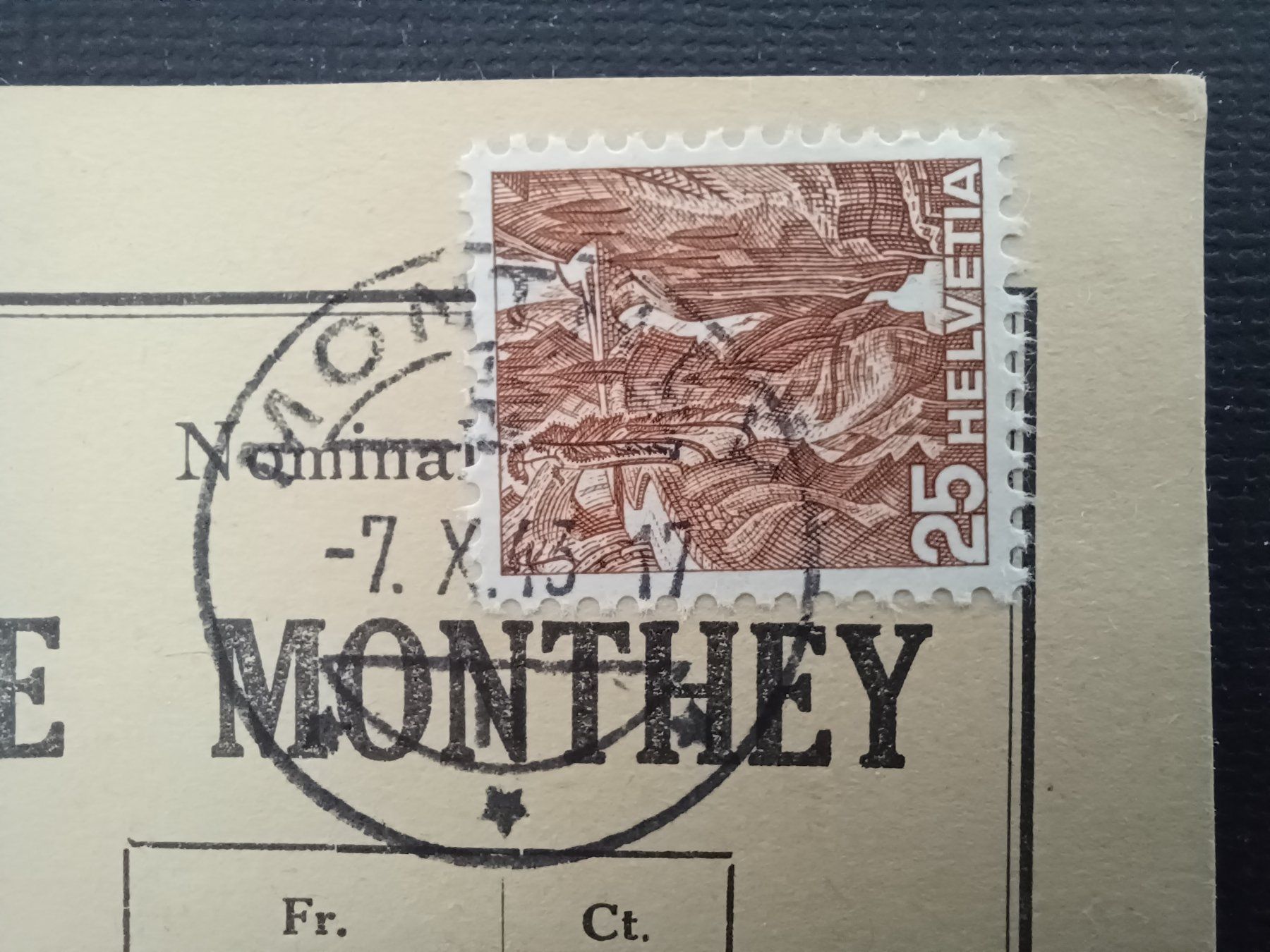 Tutti i francobolli: CAISSE COMUNALE DE MONTHEY, 1943 – Usato da Aarau Rohr venduto da mgvw 1
