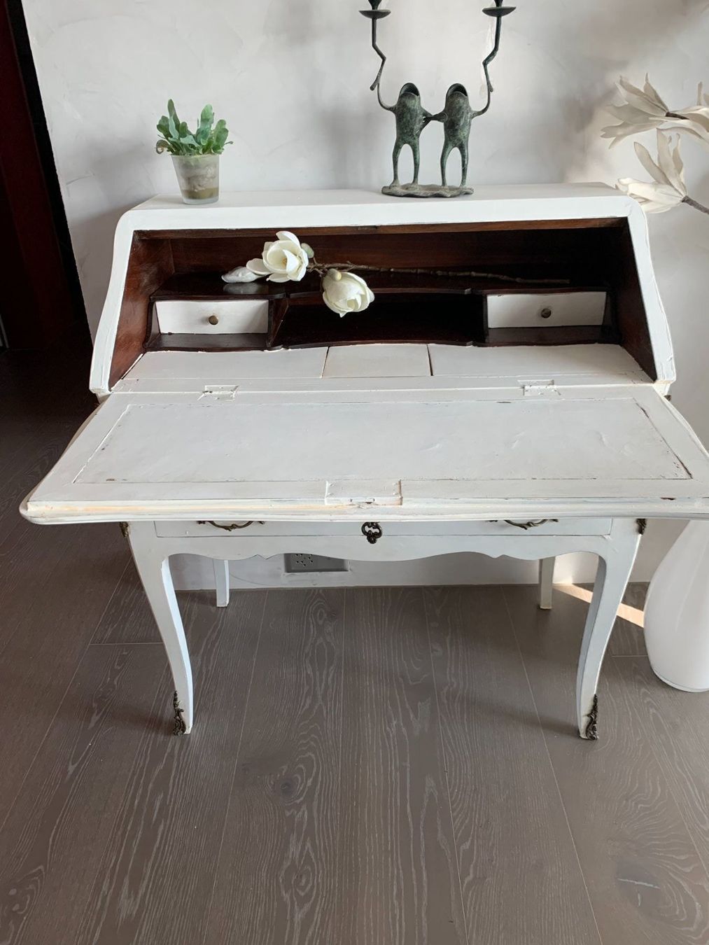 Scrivanie: Antik Sekretär barock weiss Messing shab – Usato da Dottikon venduto da beni1204 4