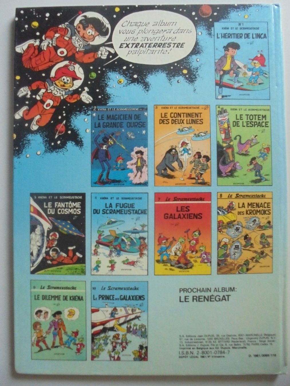 Fumetti: Le Scrameustache 10) le prince des Galaxiens. E.O 1981 – Usato da Crissier venduto da Promopost 1
