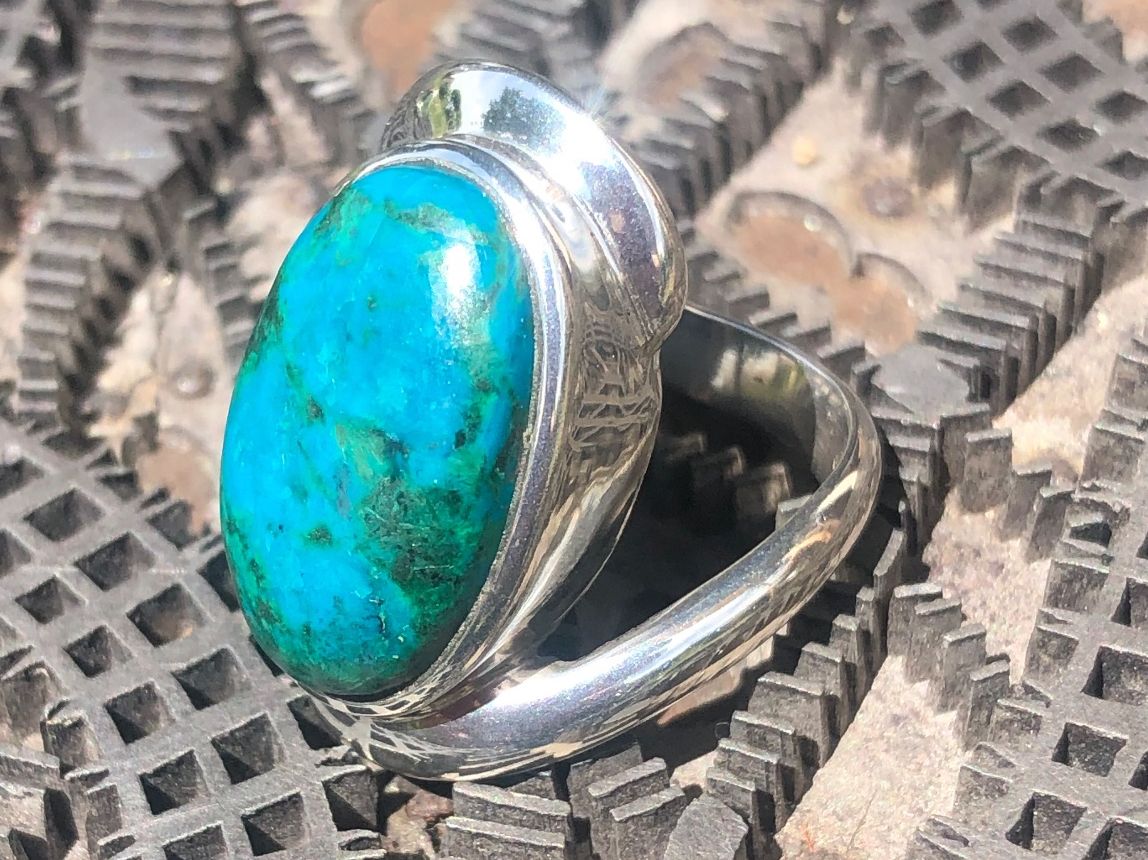 Anelli: CHRYSOKOLLA  Cabochon Silber Ring !!! Grösse: 55 – Nuovo (secondo la descrizione) da Seftigen venduto da tigers12 2