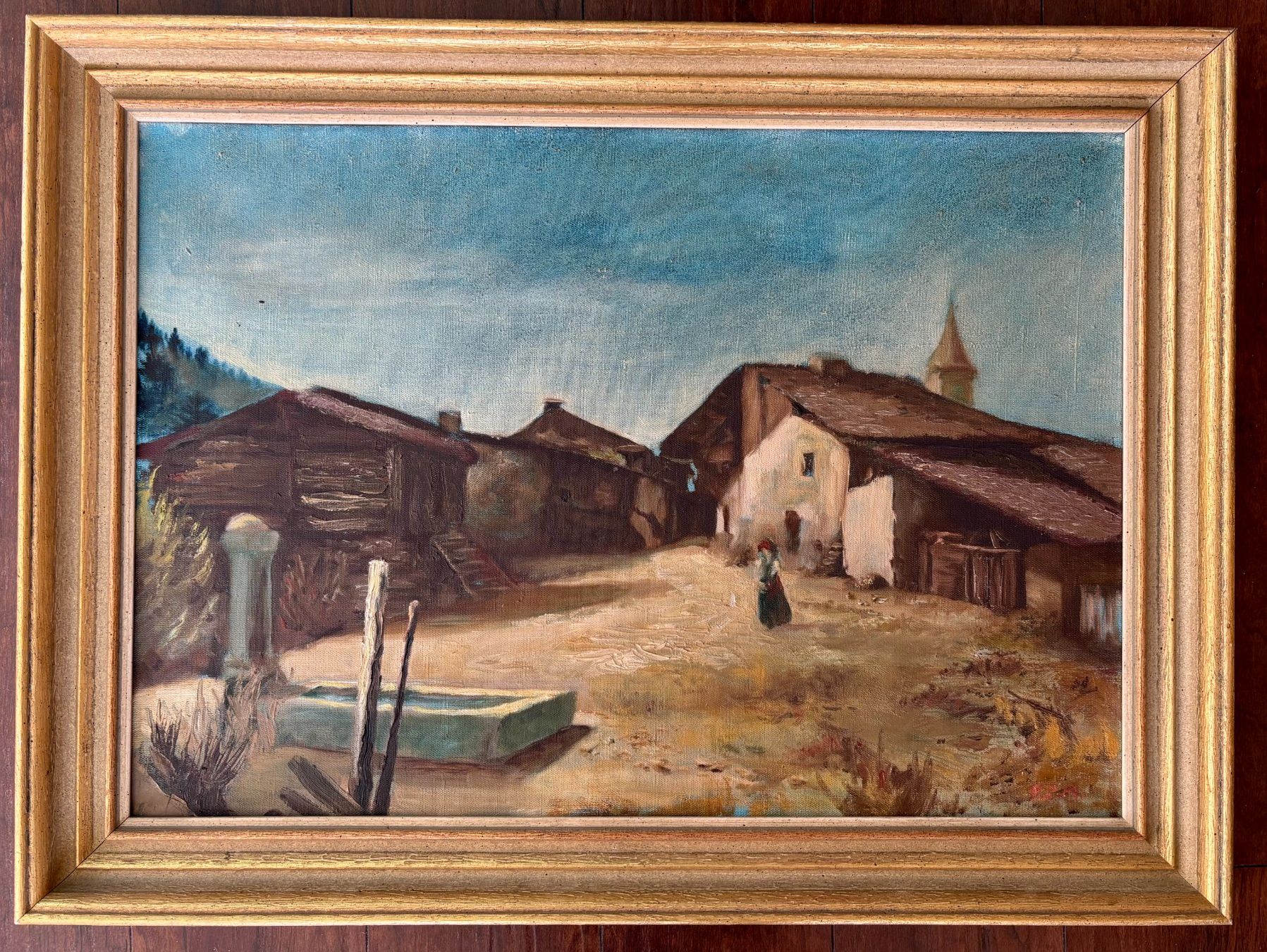 Dipinti: Ölgemälde, Ländliche Szene, signiert – Usato da Schaffhausen venduto da mar_dg95