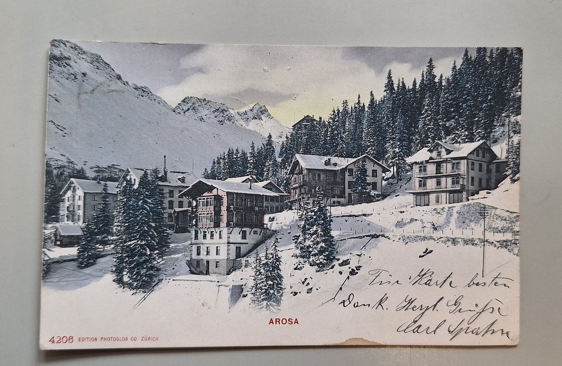 Cartoline postali: AK CP Arosa Winter alte Häuser 1905 GR – Usato da Gurtnellen venduto da Stonevalley007