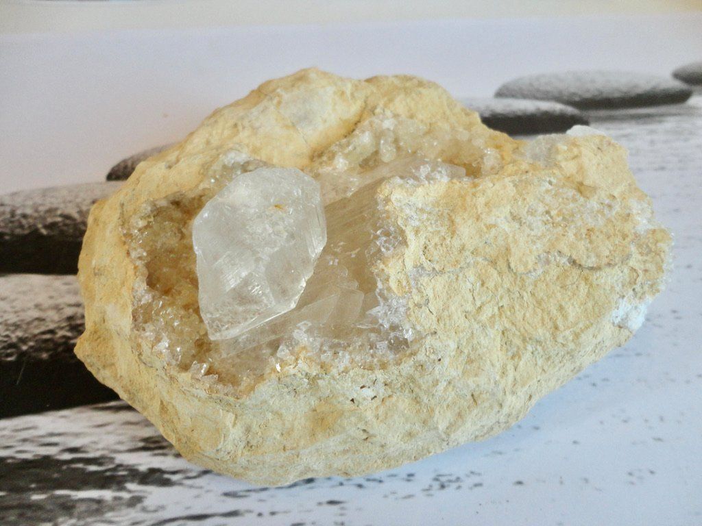 Minerali & Pietre curative: Bergkristall -Gips -  Druse  roh – Nuovo (secondo la descrizione) da Biberist venduto da Steine 2