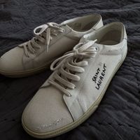 Saint Laurent Paris Sneakers Natural Canvas Used Size 43