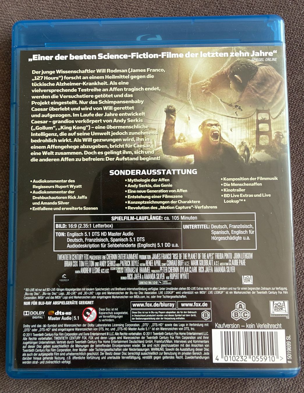 Tous les DVDs: Planet der Affen: Prevolution, Blu-ray – D'occasion à Wolfhausen par KugelKopf 1