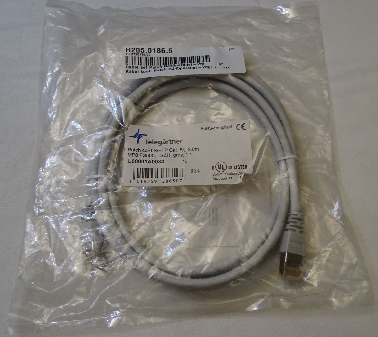 Cavi: ***TOP*** Kabel konf. Patch RJ45 parallel 2.00m ***TOP*** – Nuovo e nell'imballaggio originale da Zofingen venduto da Felix459
