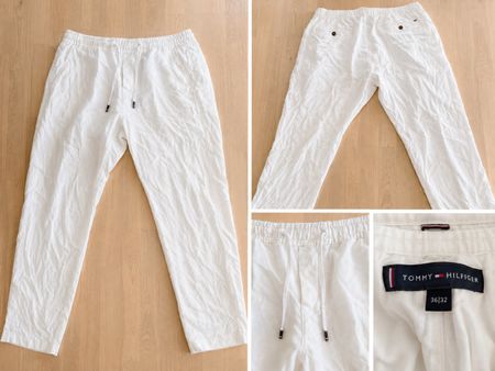 Tommy Hilfiger Harlem Leinenhose Weiss – W36 L32