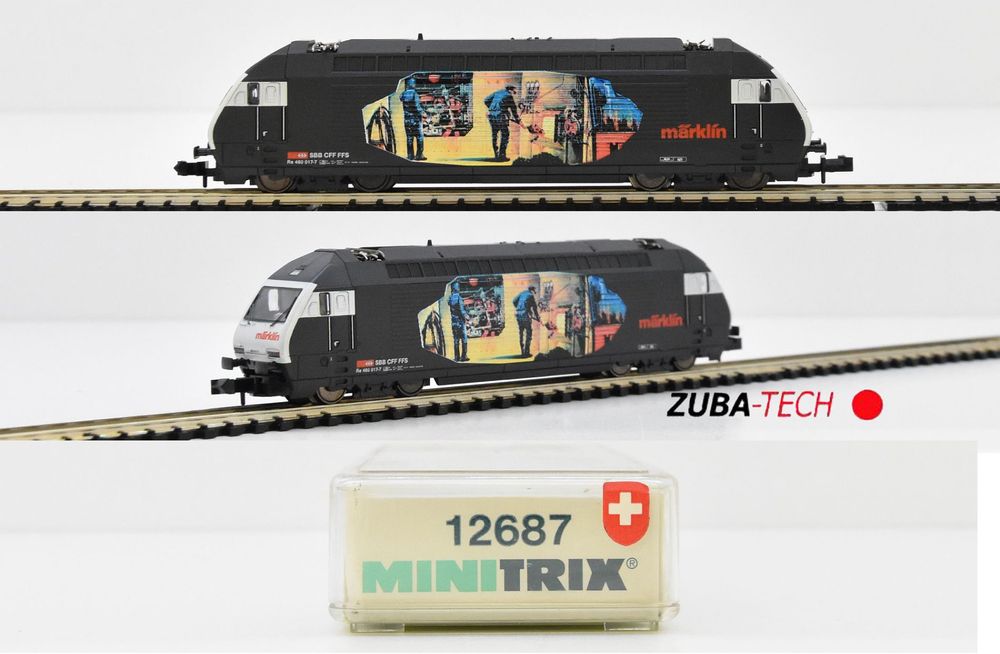 Minitrix 12187 E-Lok Re 460 Heizer SBB Spur N Analog mit OVP (Gebraucht ...
