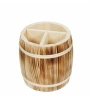 Besteckbehälter aus Holz "Fass"