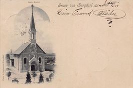 Gruss aus Burgdorf, Vorläufer, Kath. Kirche, gelaufen 1902