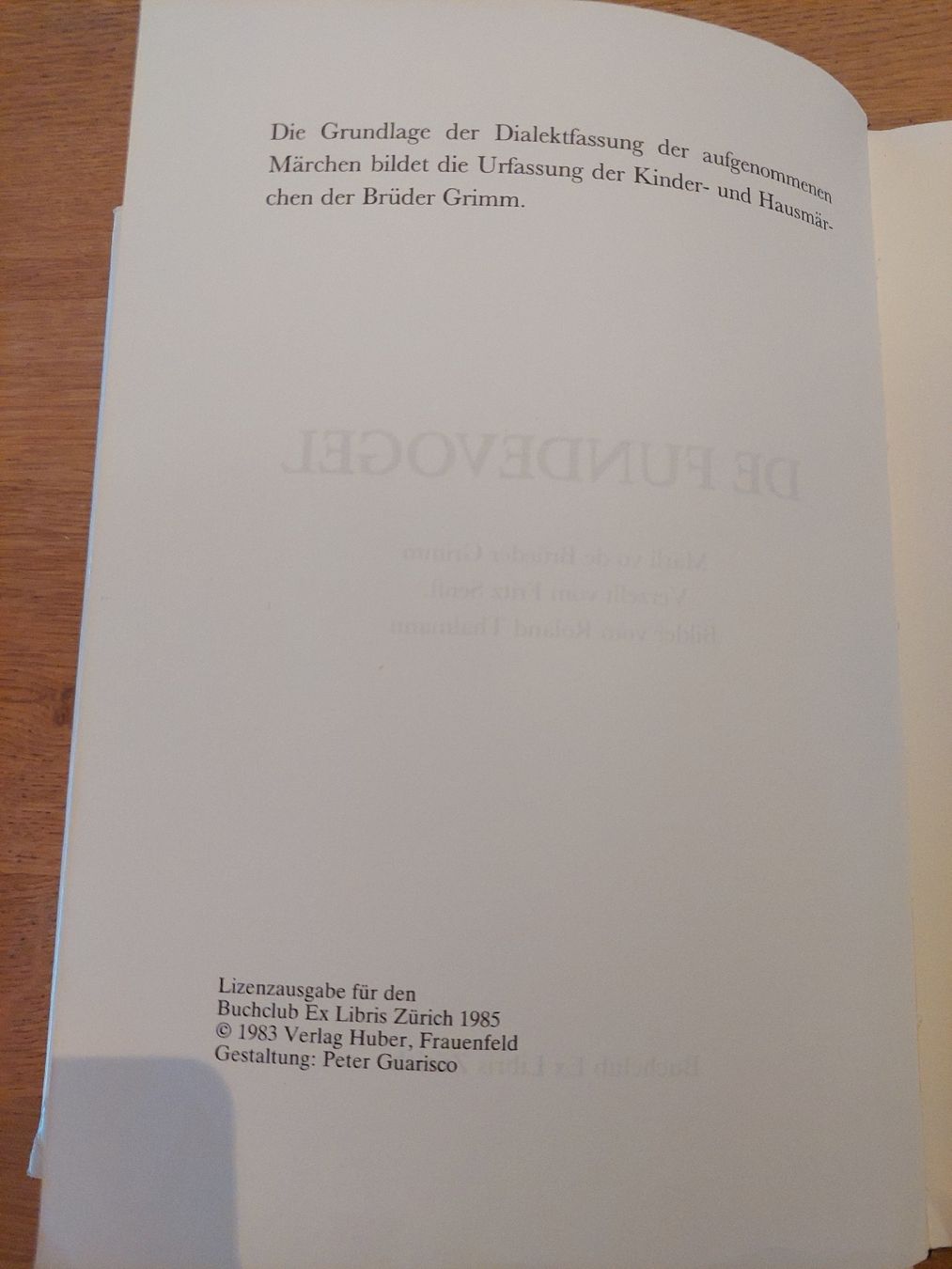 Libri: Seltenes Grimm Märchenbuch "De Fundevogel" Mundart – Usato da Dinhard venduto da Sarn02 2
